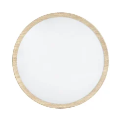 Eglo musurita plafoniera da bagno rotonda effetto legno led 3000k ip44