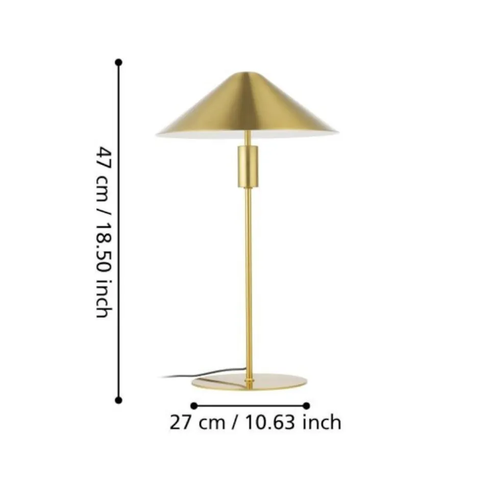 Eglo paraguay lampada da tavolo oro led dimmerabile 3000k