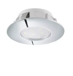 Eglo pineda faretto da incasso per bagno doccia 6w 3000k cromo rotondo