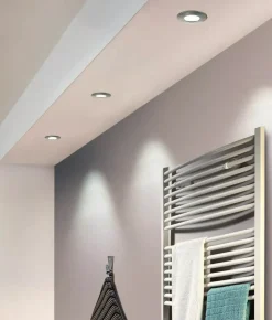 Eglo pineda faretto da incasso per bagno doccia 6w 3000k cromo rotondo