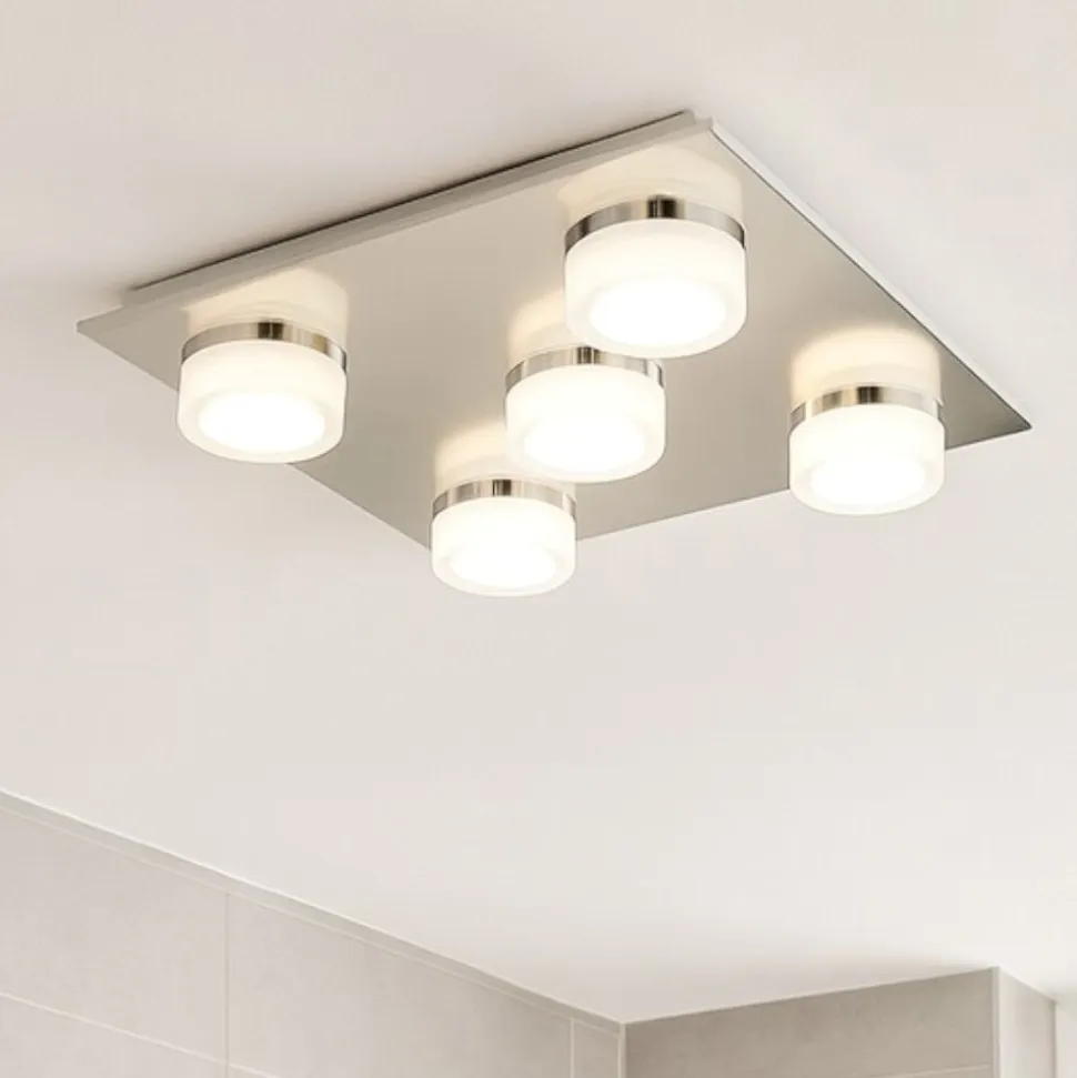 Eglo plafoniera da bagno romendo 5 luci led 3000k ip44