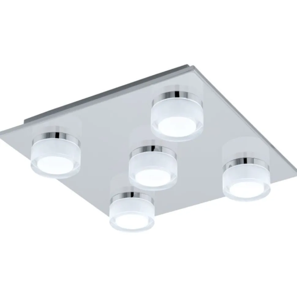 Eglo plafoniera da bagno romendo 5 luci led 3000k ip44