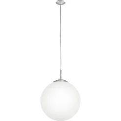Eglo rondo lampadario pendente per cucina sfera vetro bianco