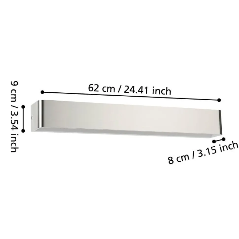 Eglo sania 5 applique da bagno rettangolare per specchio led 3000k ip44