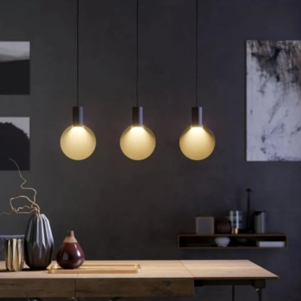 Eglo sarona lampadario per tavolo da cucina moderna nero oro