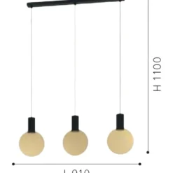 Eglo sarona lampadario per tavolo da cucina moderna nero oro