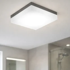 Eglo sonella plafoniera antracite led 8w 3000k quadrata per esterno