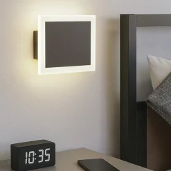 Eglo talamello applique per camera da letto moderna nera led 12w 3000k