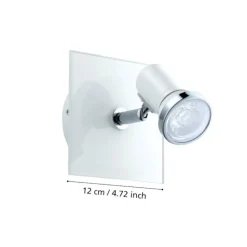 Eglo tamara applique da bagno orientabile bianco cromo