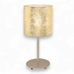 Eglo viserbella lampada da tavolo paralume foglia oro per soggiorno