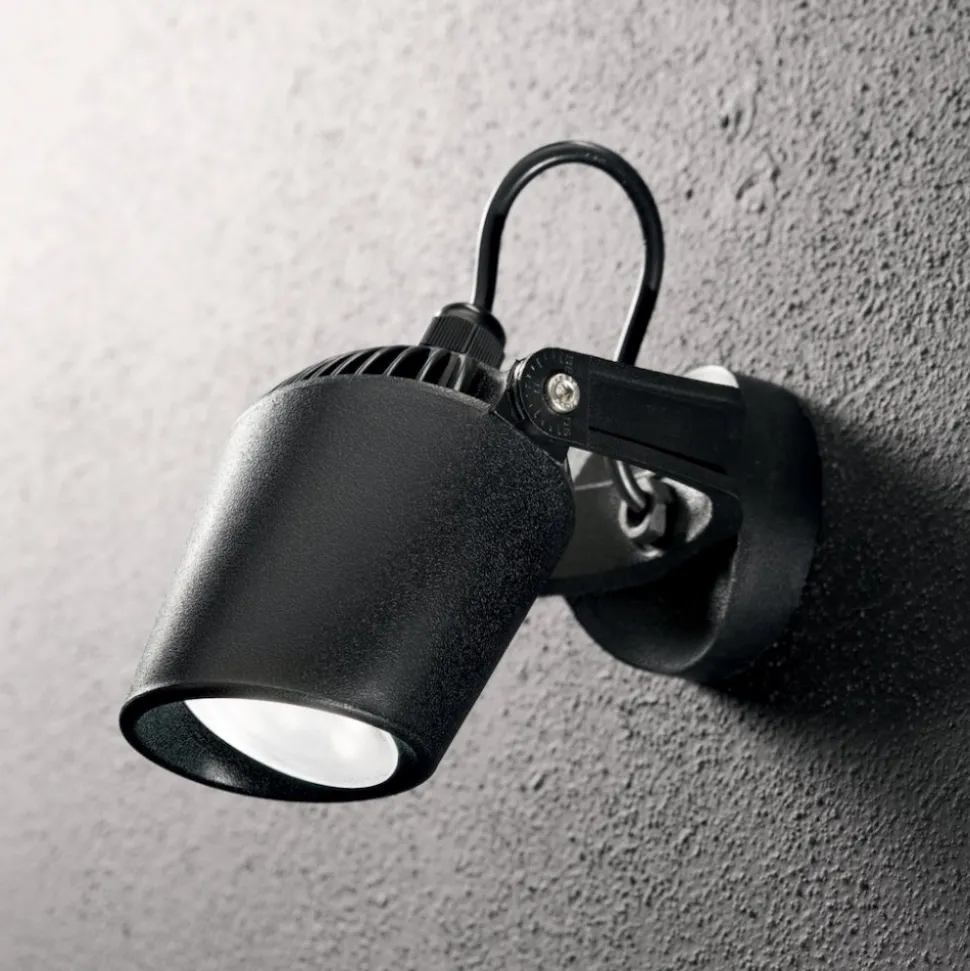 Elio ideal lux faretto da esterno nero a parete soffitto orientabile 3,5w 4000k ip66