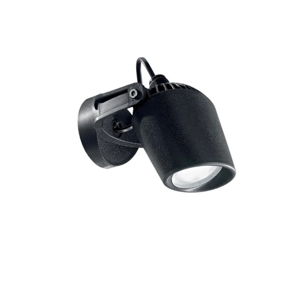 Elio ideal lux faretto da esterno nero a parete soffitto orientabile 3,5w 4000k ip66