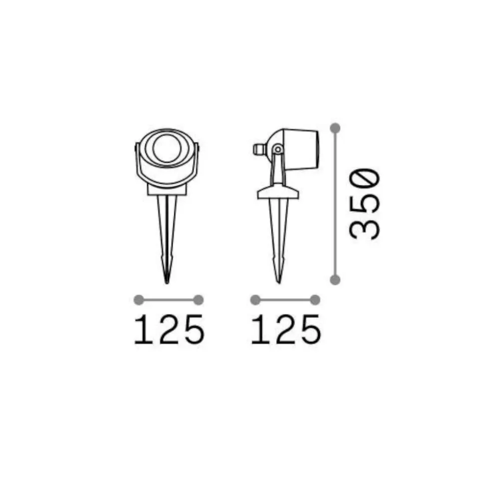 Elio pr1 ideal lux faretto orientabile per esterno bianco ip66 gu10