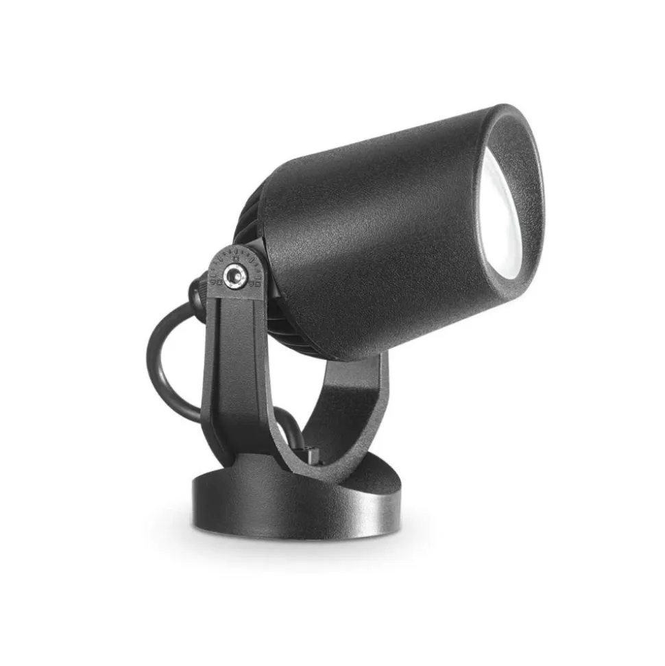 Elio pr1 ideal lux faretto con picchetto per giardino nero orientabile ip66