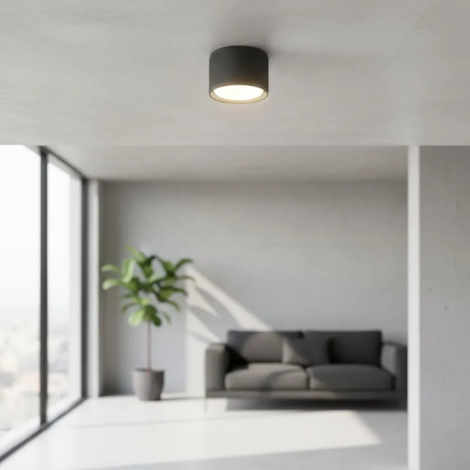 Enigma viviva faretto da soffitto antracite moderno h6cm
