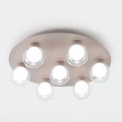 Essence vivida grande plafoniera moderna 7 sfere vetro led 3000k champagne