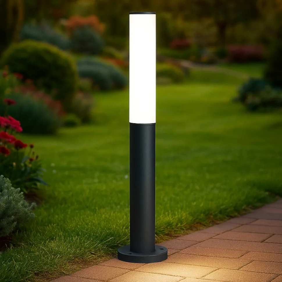 Etere pt lampione da giardino antracite led 10w 4000k ideal lux