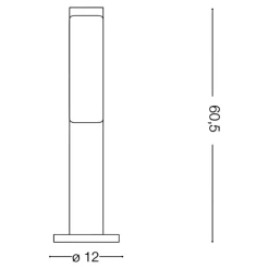 Etere pt lampione da giardino antracite led 10w 4000k ideal lux