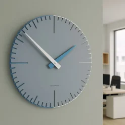 Exacto orologio da parete carta da zucchero blu bianco in legno