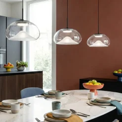 Fabas luce brena lampadario a 3 sospensioni in vetro per cucina
