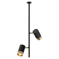 Faretti da incasso a soffitto con asta nero oro