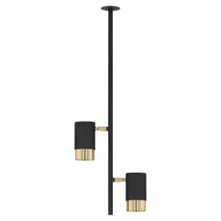 Faretti da incasso a soffitto con asta nero oro