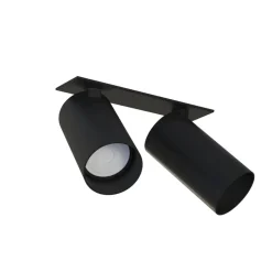 Faretti da incasso controsoffitto due luci nero cilindri orientabili gu10 220v