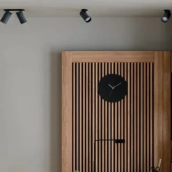 Faretti da incasso controsoffitto due luci nero cilindri orientabili gu10 220v
