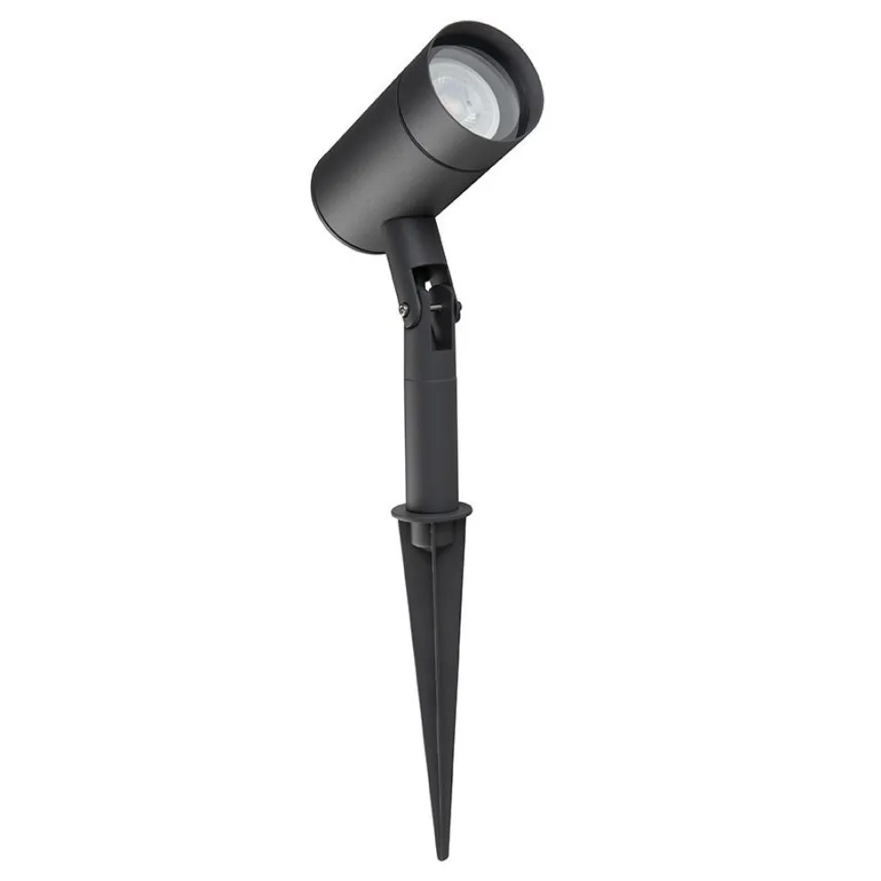 Faretto a picchetto per esterno gu10 led orientabile grigio ip54