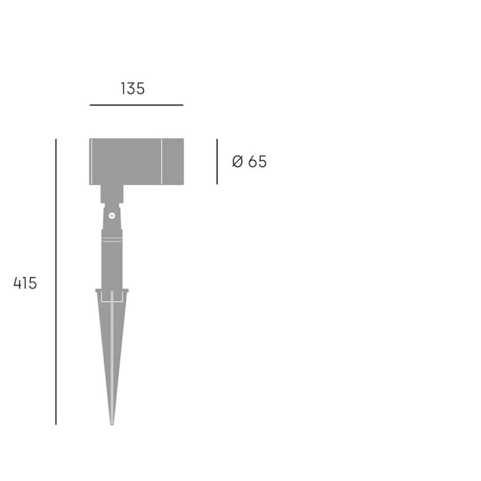 Faretto a picchetto per esterno gu10 led orientabile grigio ip54