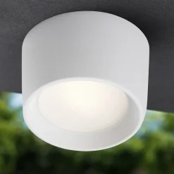 Faretto a soffitto da esterno pisa bianco tondo top light