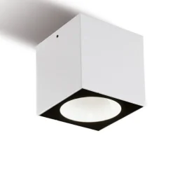Faretto a soffitto da esterno bianco cubo led 6w 3000k ip65