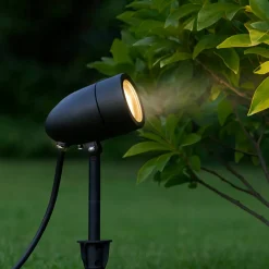 Faretto con picchetto nero da giardino orientabile ip65