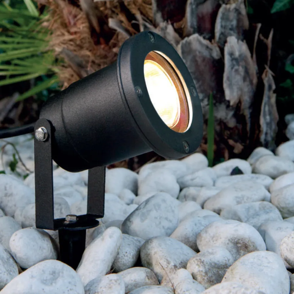 Faretto con picchetto nero da giardino moderno orientabile