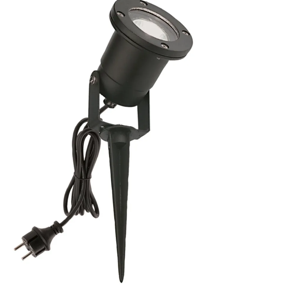 Faretto con picchetto nero da giardino moderno orientabile