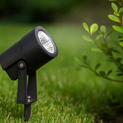Faretto con picchetto nero da esterno led 12w 4000k