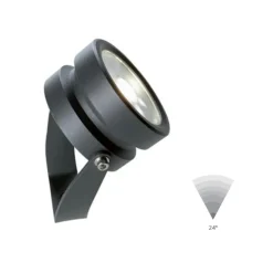Faretto con picchetto nero da esterno 9w 3000k ottica 24 ip65