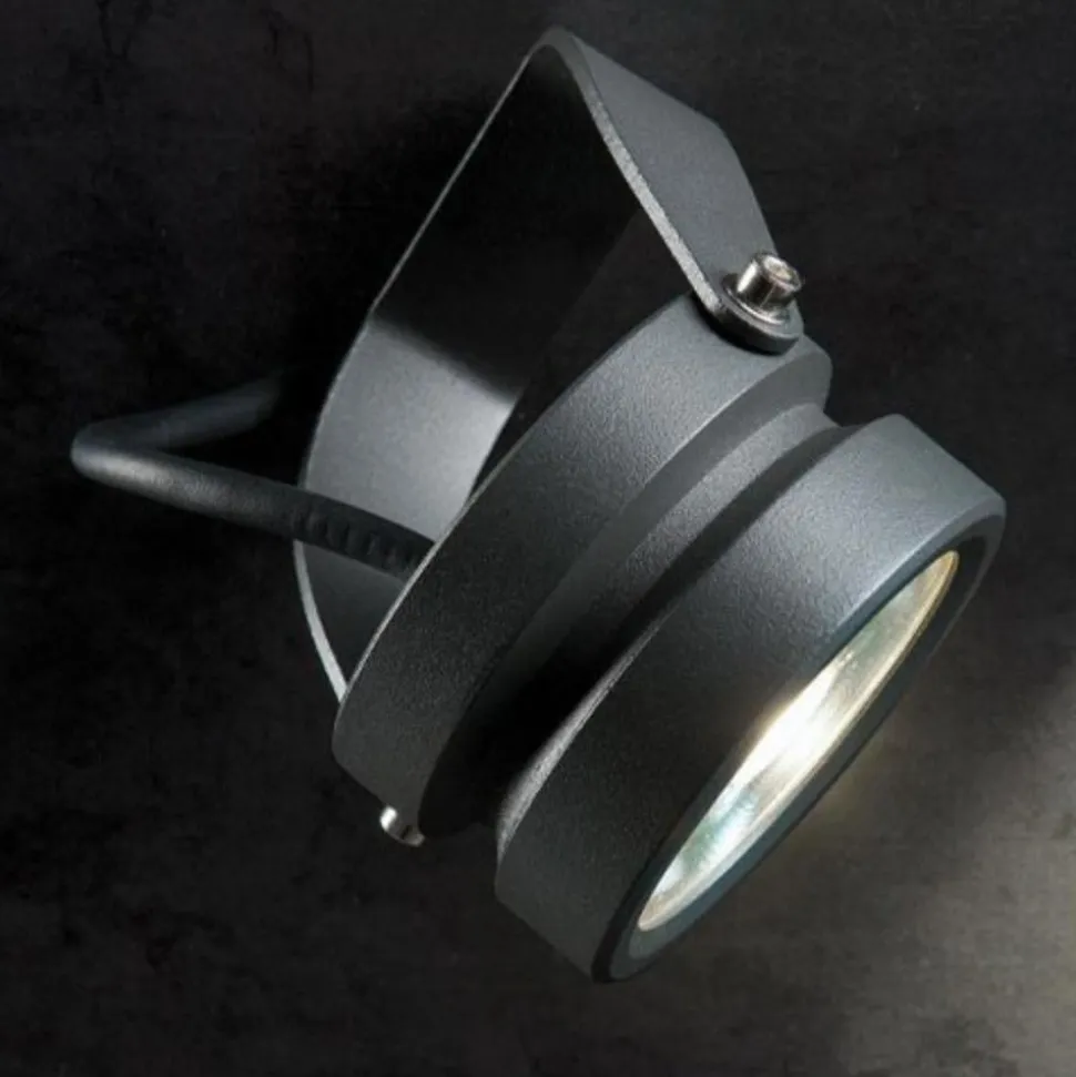 Faretto con picchetto nero da esterno 9w 3000k ottica 24 ip65