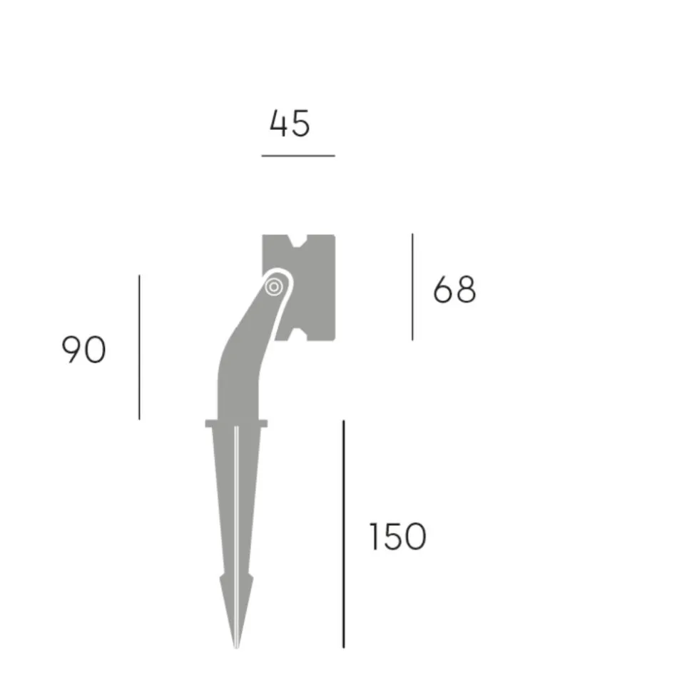 Faretto con picchetto nero da esterno 9w 3000k ottica 24 ip65