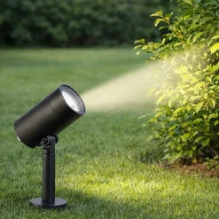 Faretto con picchetto nero da giardino led 5w 3000k ip65