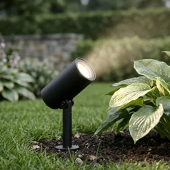 Faretto con picchetto nero da giardino led 5w 3000k ip65