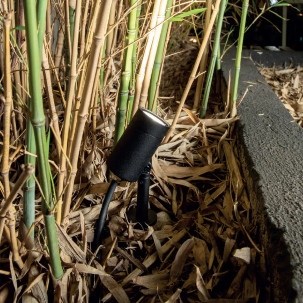 Faretto con picchetto nero da giardino led 5w 3000k ip65