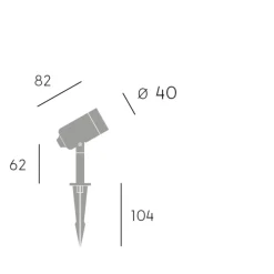 Faretto con picchetto nero da giardino led 5w 3000k ip65