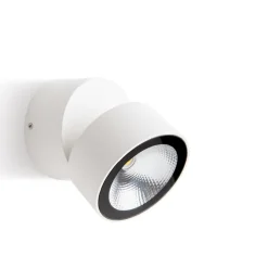 Faretto da esterno a parete bianco luce led orientabile