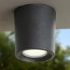 Faretto da esterno a soffitto nero top light pisa