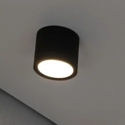 Faretto da esterno a soffitto cilindro nero ip54