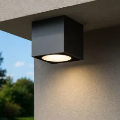 Faretto da esterno a soffitto cubo grafite led 6w 4000k ip65