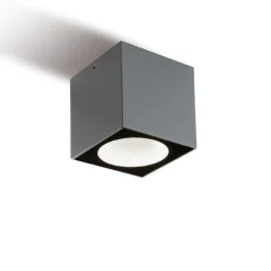 Faretto da esterno a soffitto cubo grafite led 6w 4000k ip65