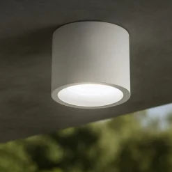 Faretto da esterno a soffitto cilindro grigio led 12w 4000k ip65