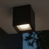 Faretto da esterno nero per soffitto cubo isyluce quadrato